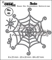 Crealies Solo snijmallen - no.01 Spinnenweb met spin