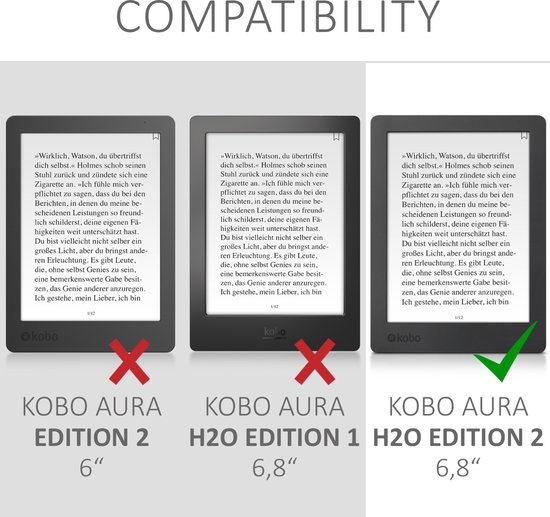kwmobile flip cover geschikt voor Kobo Aura H2O Edition 2 - Hoes met handgreep en voorvak voor e-reader - Book case in blauw / grijs / zwart - Sterrenstelsel en Boom design van Merkloos — afbeelding 5