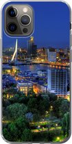 Geschikt voor iPhone 12 Pro hoesje - Rotterdam - Nederland - Skyline - Siliconen Telefoonhoesje