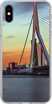 Geschikt voor iPhone Xs hoesje - Rotterdam - Erasmus - Zonsondergang - Siliconen Telefoonhoesje