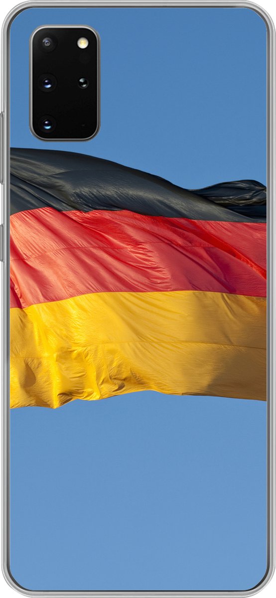 Telefoonhoesje Geschikt voor Samsung Galaxy S20 Plus hoesje - Foto van de Duitse vlag - Siliconen Telefoonhoesje Telefoonhoesje