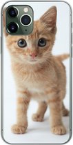 Geschikt voor iPhone 11 Pro hoesje - Kat - Rood - Kitten - Meisjes - Kinderen - Jongens - Kindje - Siliconen Telefoonhoesje