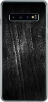 Telefoonhoesje Geschikt voor Samsung Galaxy S10 hoesje - Metaal print - Zwart - Glitter - Siliconen Telefoonhoesje