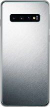 Telefoonhoesje Geschikt voor Samsung Galaxy S10 hoesje - Metaal print - Grijs - Zwart - Wit - Siliconen Telefoonhoesje