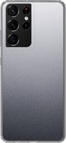 Geschikt voor Samsung Galaxy S21 Ultra hoesje - Aluminium print - Metaal - Grijs - Siliconen Telefoonhoesje