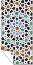Schuttingposter Een Marokkaanse Mozaïekdetail - 100x200 cm - Tuindoek