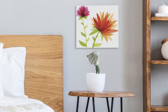 Une toile d'illustration abstraite design floral 20x20 cm - petit - Tirage photo sur toile (Décoration murale salon / chambre)