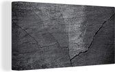 Toile Peinture Béton - Zwart - Fissure - 80x40 cm - Décoration murale