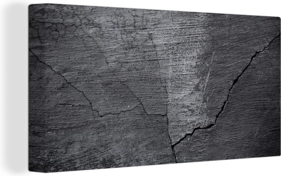 Toile Peinture Béton - Zwart - Fissure - 80x40 cm - Décoration murale
