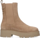 Manfield - Dames - Beige suède chelsea boots - Maat 40