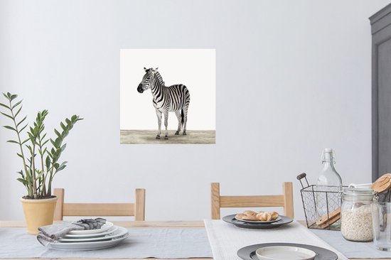 Sticker voor kinderen - Decoratie kids - Muursticker kinderen - Zebra - Meisjes - Dieren - Kinderen - Jongens - 50x50 cm - Zelfklevend behangpapier - Stickerfolie