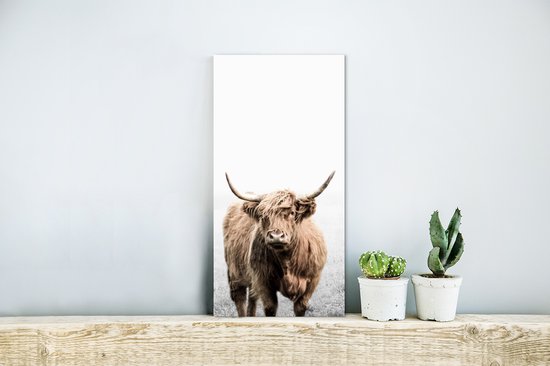 Décoration murale Métal - Peinture Aluminium Industriel - Highlander Ecossais - Fourrure - Vache - 20x40 cm - Dibond - Photo sur aluminium - Décoration murale industrielle - Pour le salon/chambre