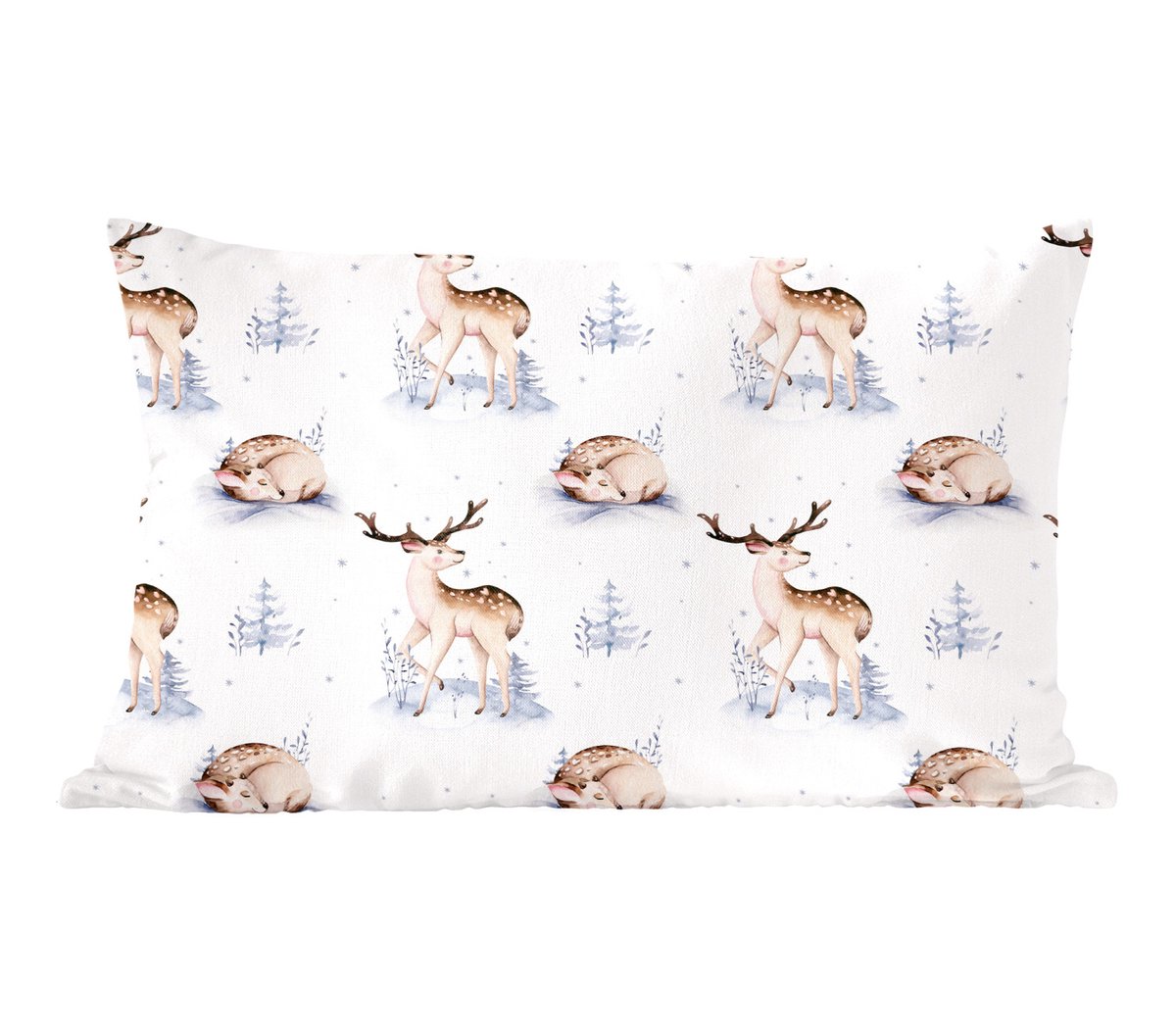 Sierkussens - Kussentjes Woonkamer - 60x40 cm - Winter - Sneeuw - Herten - Kerstversiering - Kerstdecoratie voor binnen - Woonkamer