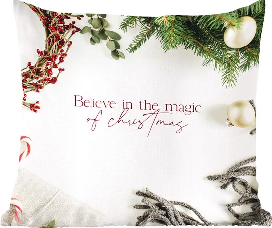 Sierkussens - Kussentjes Woonkamer - 45x45 cm - Winter - Kerst - Magie - Kerstversiering - Kerstdecoratie voor binnen - Woonkamer