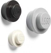 wandhaken 4,7 - 9,4 cm PP grijs/wit/zwart 3 stuks