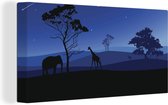 Tableau sur toile Un dessin de paysages africains - 160x80 cm - Décoration murale Art