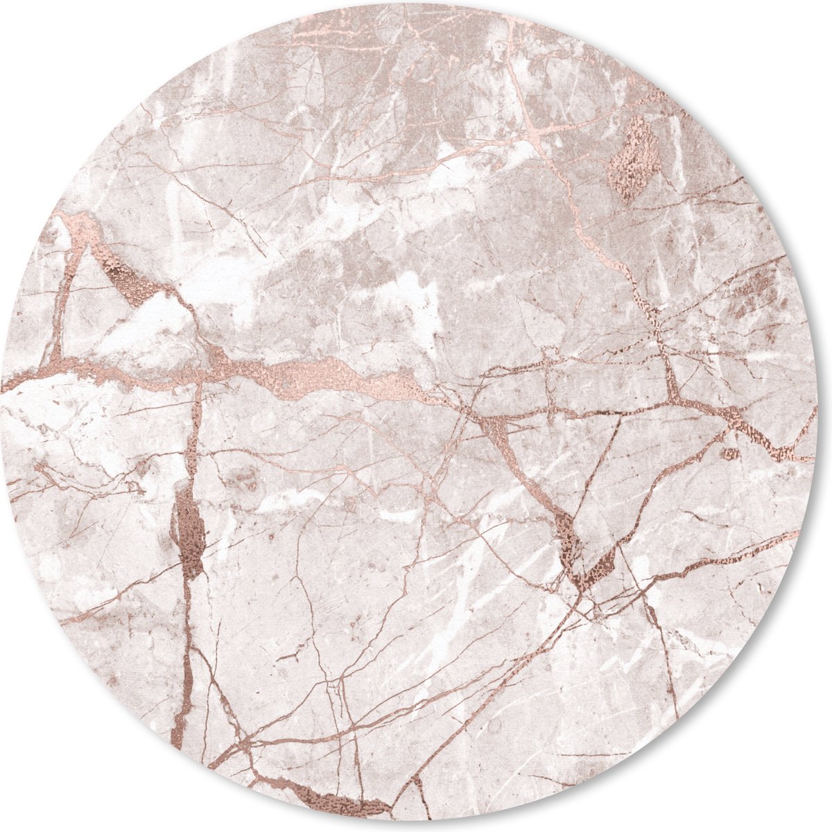 Muismat rond 30x30 cm - Mousepad Marmer - Roze - Rosé - Goud - Ronde muismatten