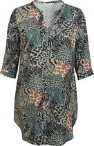 Paprika Dames Lange tuniek Doris in bedrukte viscose - Outdoorblouse - Maat 52