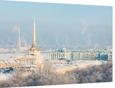 De Hermitage van Sint-Petersburg in winters landschap - Foto op Dibond - 60 x 40 cm
