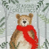 Borduurpakket kerstkaart Xmas Bear - Bothy Threads