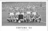 Walljar - Elftal Fortuna 54 '67 - Zwart wit poster met lijst