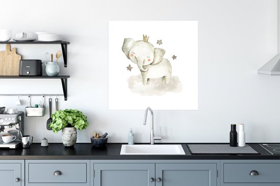 Affiche Jungle - Éléphant - Kroon - 75x75 cm