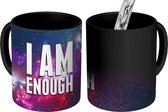 Magische Mok - Foto op Warmte Mokken - Koffiemok - Spreuken - 'I am enough' - Quotes - Sterren - Kids - Jongens - Meisjes - Kinderen - Magic Mok - Beker - 350 ML - Theemok