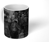 Mok - De armen en het geld - Vincent van Gogh - Zwart - Wit - 350 ML - Beker