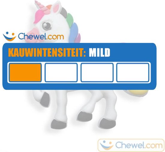 Chewel® Bijtketting Unicorn Eenhoorn Regenboog Wit - Meer Rust en Concentratie op School/Thuis - Stop Nagelbijten en Overprikkeling - BPA vrij van Chewel® — afbeelding 2