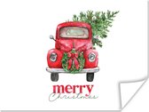 Affiche Noël - Sapin de Noël - Voiture - 160x120 cm XXL - Décoration de Noël - Décoration de Décorations de Noël - Décoration de Noël Salon