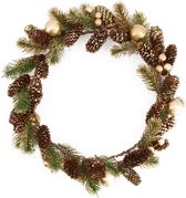 Woondecoratie - wreath artificial ø31x5cm - - 31x5x