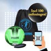 Minisoccerbal bal aan touw - Sense Ball - Totaal pakket - Groen - Met Oefenstof en Rugtas