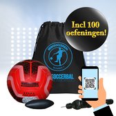 Minisoccerbal bal aan touw - Voetbaltrainer - Sense ball - Deluxe pakket - Rood