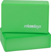 Relaxdays 2x yoga blok set - hardschuim - fitness blok - groen