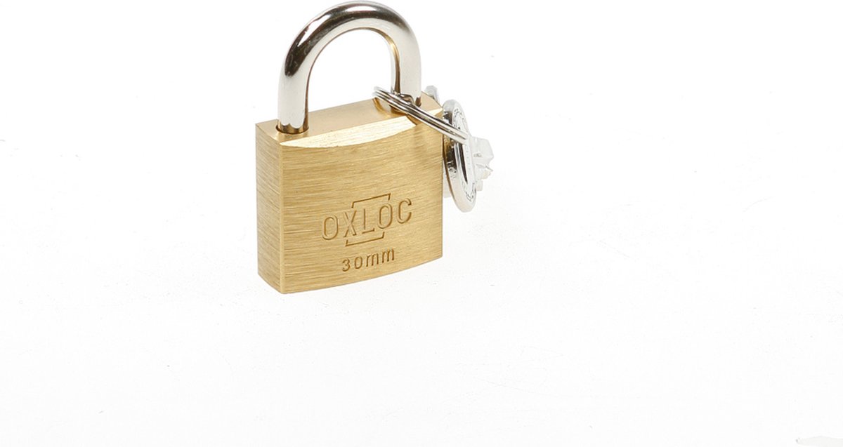 Oxloc Hangslot cilinder messing 30mm gls 3003