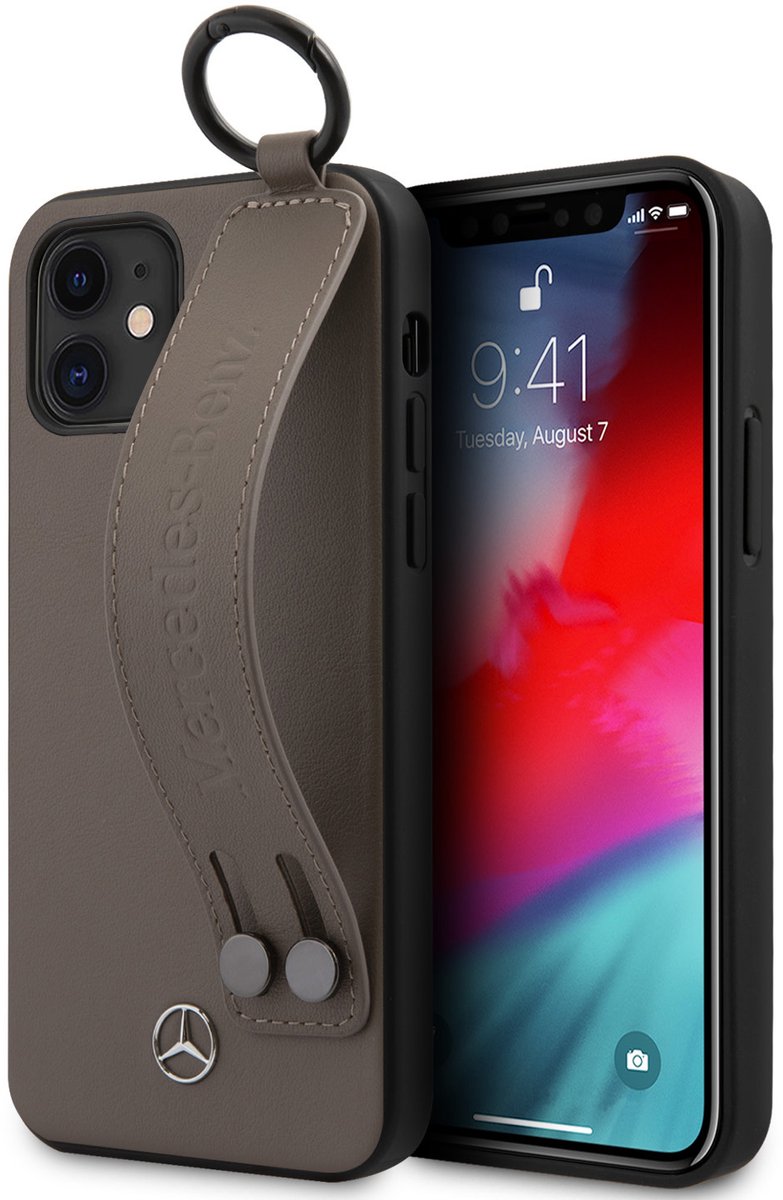 Bruin hoesje van Mercedes-Benz - Backcover - iPhone 12 Mini - Hand Strap