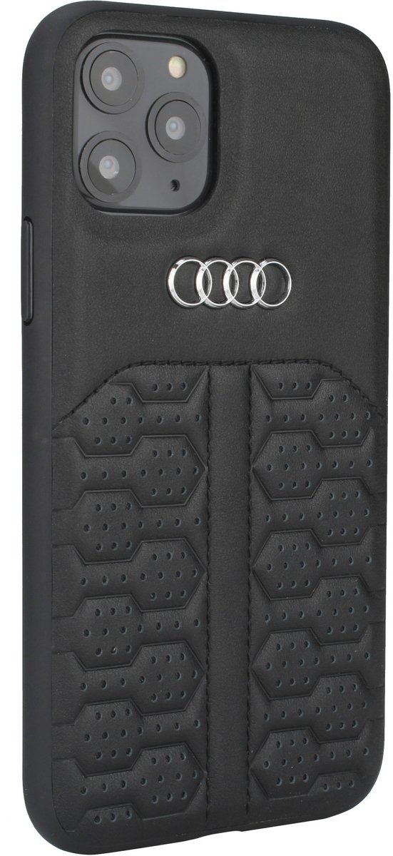 Zwart hoesje Audi A6 Serie iPhone 12 Mini - Backcover - Genuine Leather