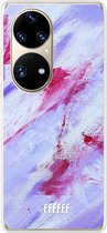 6F hoesje - geschikt voor Huawei P50 Pro -  Transparant TPU Case - Abstract Pinks #ffffff