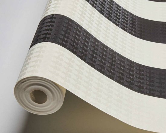 AS Creation Karl Lagerfeld - Papier peint Stripes - Design "Stripes" - noir et blanc - 1005 x 53 cm