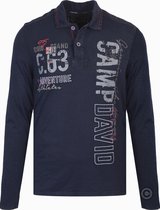 Camp David ® Poloshirt lange mouw van slubgaren, donkerblauw