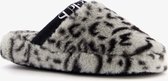 Supertrash dames pantoffels met luipaardprint - Grijs - Maat 41 - Sloffen