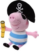 Nickelodeon Knuffel Peppa Pig Piraat Roze/blauw/wit 17 Cm