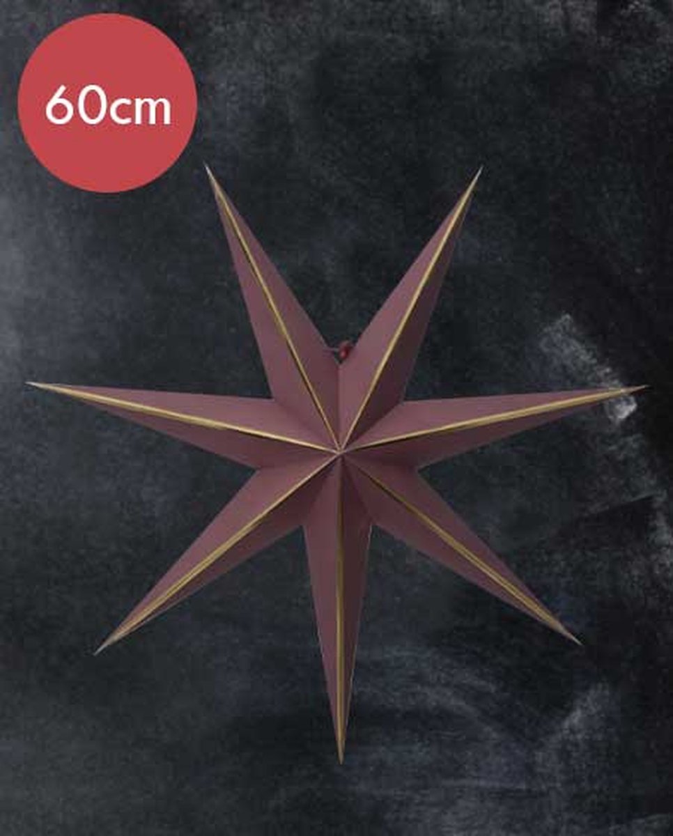 Kerstster "lysa" rood - 60cm