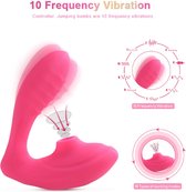 2 in 1 Luchtdruk Vibrator Roze - Vibrator voor vrouwen - Gspot stimulator - Dildo - Clitoris, G-spot & A-spot stimulatie
