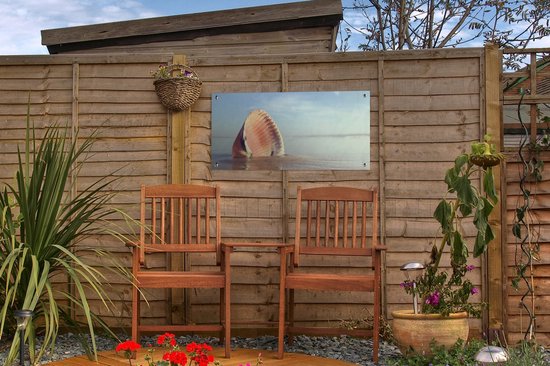 Poster de jardin Coquillage - Plage - Mer - 60x30 cm - Toile de jardin - Poster extérieur