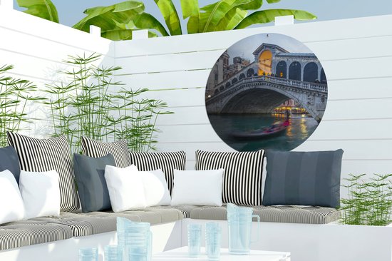 Garden Circle Le Pont du Rialto - 60x60 cm - Affiche de Jardin Ronde - Extérieur