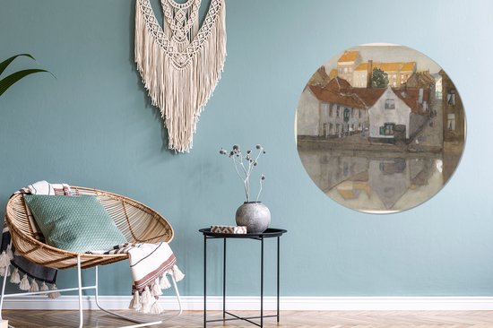 WallCircle - Wall Circle - Wall Circle - Quartier arrière à Gand - Peinture de George Hendrik Breitner - Aluminium - Dibond - 90x90 cm - Intérieur et extérieur