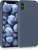 kwmobile telefoonhoesje voor Apple iPhone X - Hoesje met siliconen coating - Smartphone case in leisteen