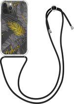 kwmobile telefoonhoesje voor Apple iPhone 12 Pro Max - Hoesje met koord in goud / grijs / transparant - Back cover voor smartphone