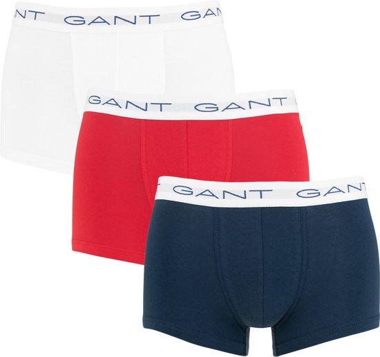 GANT essentials 3P boxers wit, blauw & rood - XXL